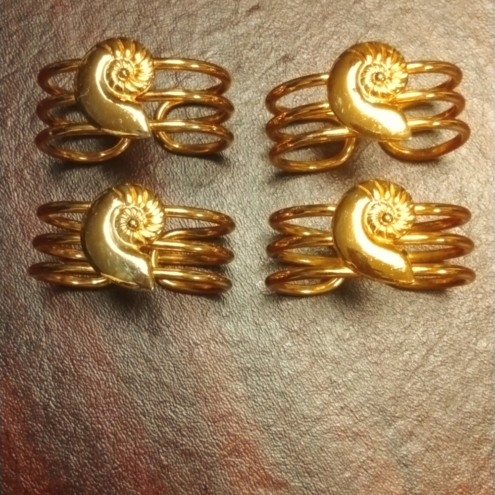 💛4 BRASS NAPKIN HOLDERS💛